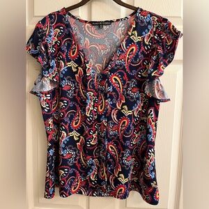 ZOEY & LEELO~PAISLEY BLOUSE~XL